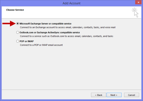 Yes, even on tablets and in Outlook RT you will make a connection to your Exchange server via an actual Exchange account and not an Exchange ActiveSync account. (Click on image to enlarge)