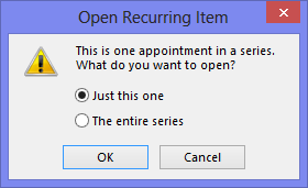 Open Recurring Item - Just this one