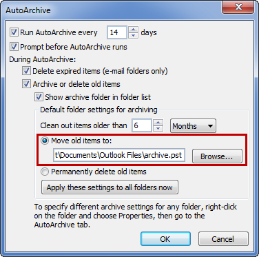 You can lookup the location of your archive file in the AutoArchive options.