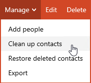 Clean up contacts - Outlook.com