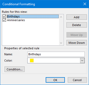 Automatically color code Calendar items with Conditional Formatting.