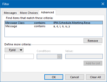 Conditional Formatting - This condition finds all the meeting receipts which contain text.