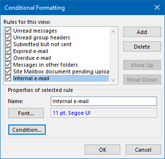 Conditional Formatting - Internal mail