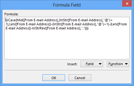 With the above formula, mails from billg@microsoft.com will be tagged with MICROSOFT.