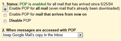 Gmail - Enable POP for all mail (even that's already been downlaoded)