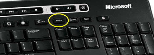 The Print Screen key is traditionally located above the navigation keys but can be located elsewhere on laptop-size keyboards.