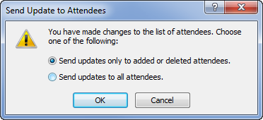 Sending meeting updates to added or removed attendees