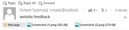 Minimized message header after applying update KB2837618 for Outlook 2013.