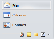 Navigation Bar in Outlook 2010 in a mixed horizontal/vertical state