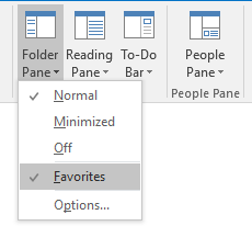 When you are in the Mail Navigation, you can enable/disable the Favorites section.