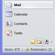 The Navigation Panel in Outlook 2010