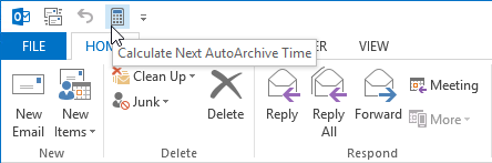 As a macro, you can calculate the next AutoArchive time within Outlook.