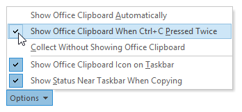 Enabling the 2x CTRL+C keyboard Office Clipboard keyboard shortcut