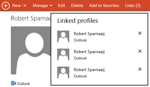 Linked Profiles show multiple contact items as a single combined contact item.