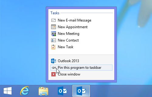Only pin the Outlook icon that actually holds the open Outlook window.