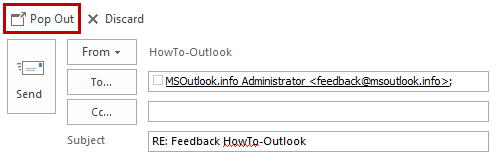 Pop Out a message in Outlook 2013 to get access to all the composing options and features