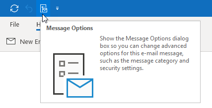 Message Options on the Quick Access Toolbar in Outlook