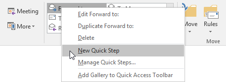 Quickly add a new Quick Step by right clicking on an existing Quick Step and choosing "New Quick Step".