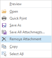 Remove attachments from emails