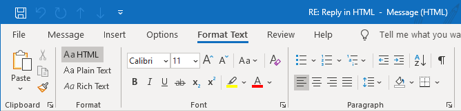 Compared with Outlook 2007, in Outlook 2010 and 2013 you'll find the Message Format option on the "Format Text" tab instead of the "Options" tab.