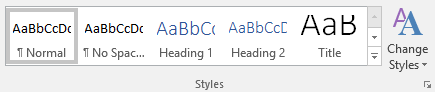 Styles Group of the Format Text tab on the Ribbon