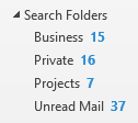 Search Folders with unread count for collapsed parent folders
