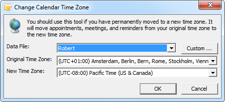 The Time Zone Data Update Tool can also be used if you permanently move to a different time zone.