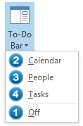 Changing the sort order of the To-Do Bar elements.