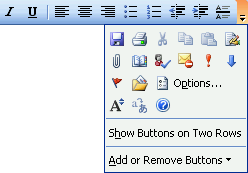 Toolbar commands overflowing with editing mode closed.