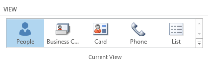 Current View Gallery on the Ribbon in Outlook 2013