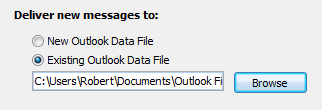 Directly configure Outlook to use your original pst-file when setting up your POP3 account in Outlook 2010 or Outlook 2013.