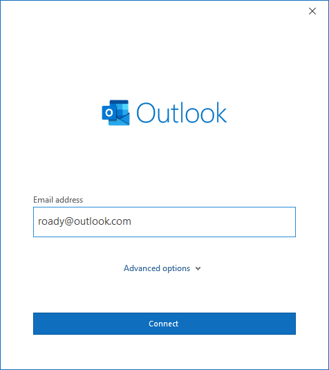 Add Account wizard in Outlook for Office 365, Outlook 2019 and Outlook 2016.