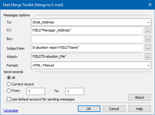 The Mail Merge Toolkit from MAPILab allows you to send out a mail merge with attachments.