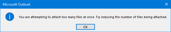 You are attempting to attach too many files at once. Try reducing the number of files being attached.