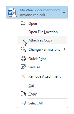 Convert a OneDrive attachment into an actual attachment.