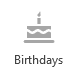 Birthdays button