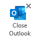 Close Outlook button