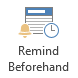 Group By Remind Beforehand button