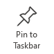 Pin to Taskbar button