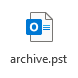 Archive.pst file button