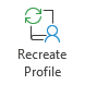 Recreate Profile button