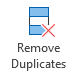 Remove Duplicates button