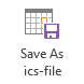 Save As ics-file button