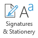 Signatures, Stationery and Fonts button