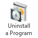 Uninstall a program button