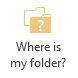 Where is my folder? button