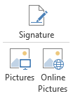 Signatures with embedded or online pictures