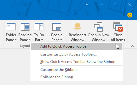 Close All Items - Add to Quick Access Toolbar