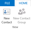 New Contact Group greyed out for Outlook.com accounts in Outlook 2013.