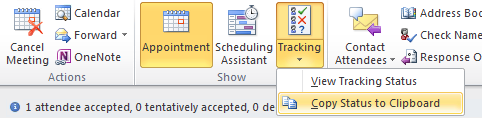 Copy meeting attendee list in Outlook 2010